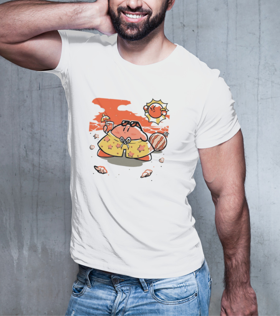 Summer Vibes Hanshumon Cute Beach Character With Sunglasses And Beach Ball T-Shirt