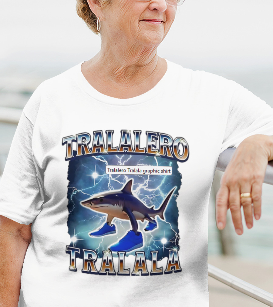 Tralalero Tralala Shark In Sneakers Electric Storm T-Shirt