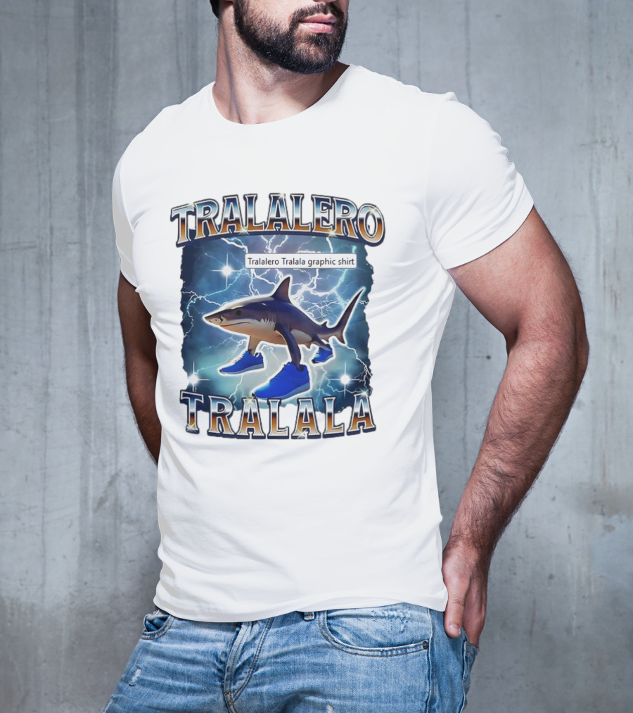 Tralalero Tralala Shark In Sneakers Electric Storm T-Shirt