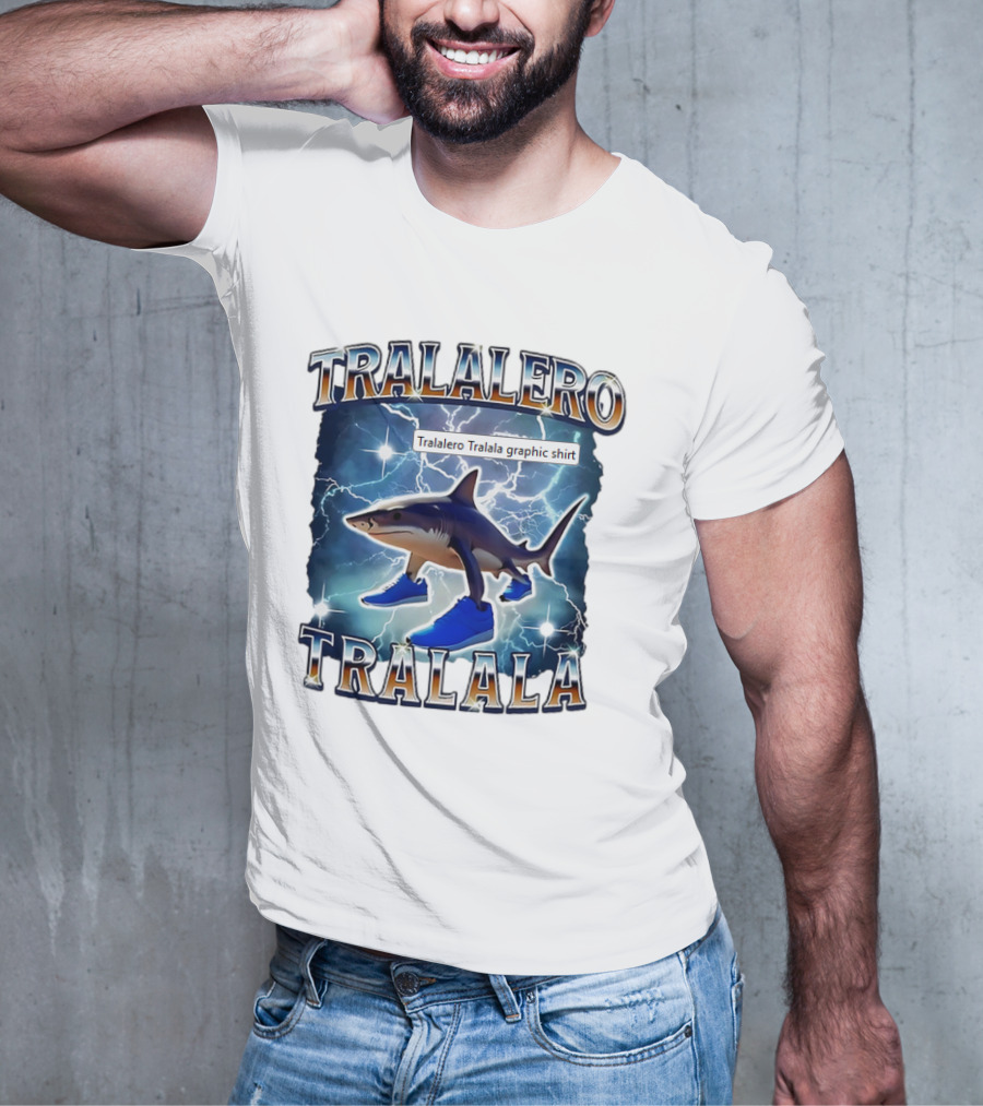 Tralalero Tralala Shark In Sneakers Electric Storm T-Shirt