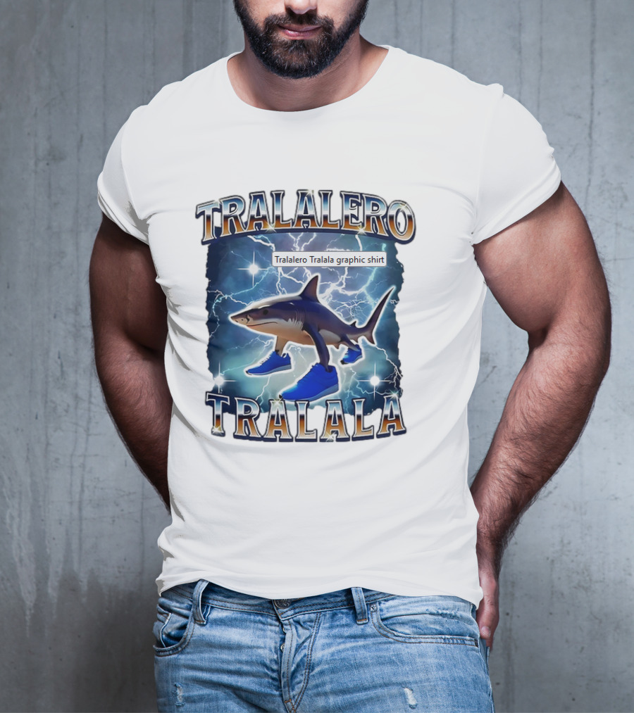 Tralalero Tralala Shark In Sneakers Electric Storm T-Shirt