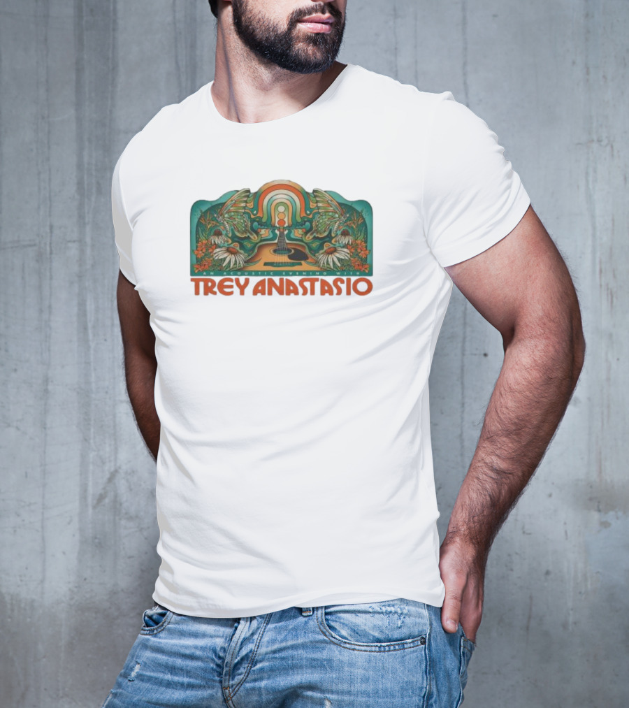 Trey Anastasio Acoustic Evening 2025 Rainbow Butterfly Guitar Floral Art T-Shirt