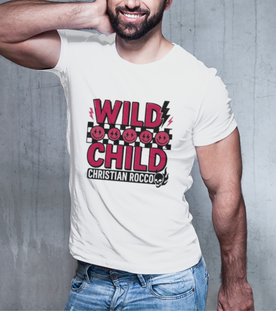 Wild Child Smiles Lightning Emojis Christian Rocco T-Shirt