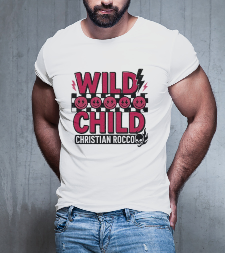 Wild Child Smiles Lightning Emojis Christian Rocco T-Shirt