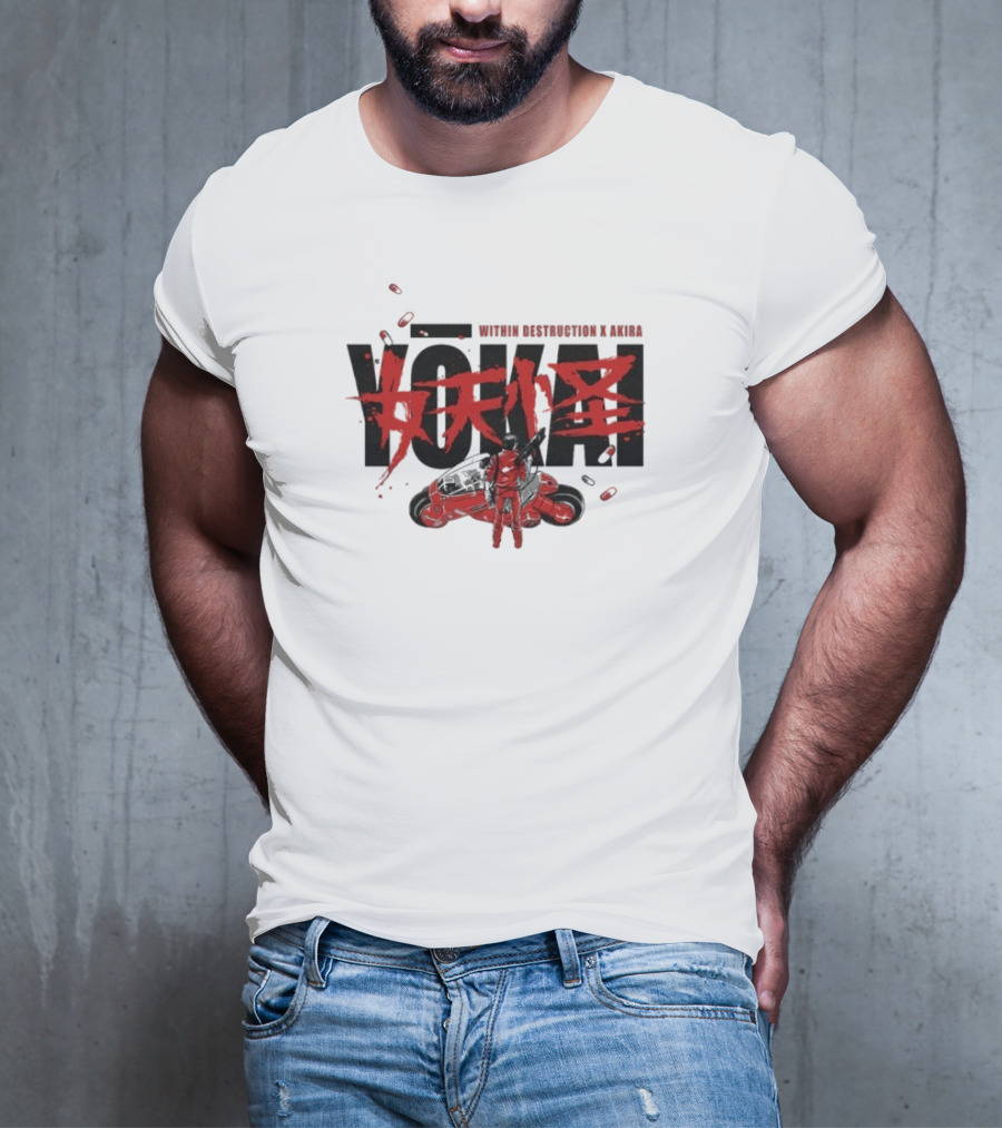 Within Destruction Akira Yokai Kanji And Motorcycle Scene T-Shirt