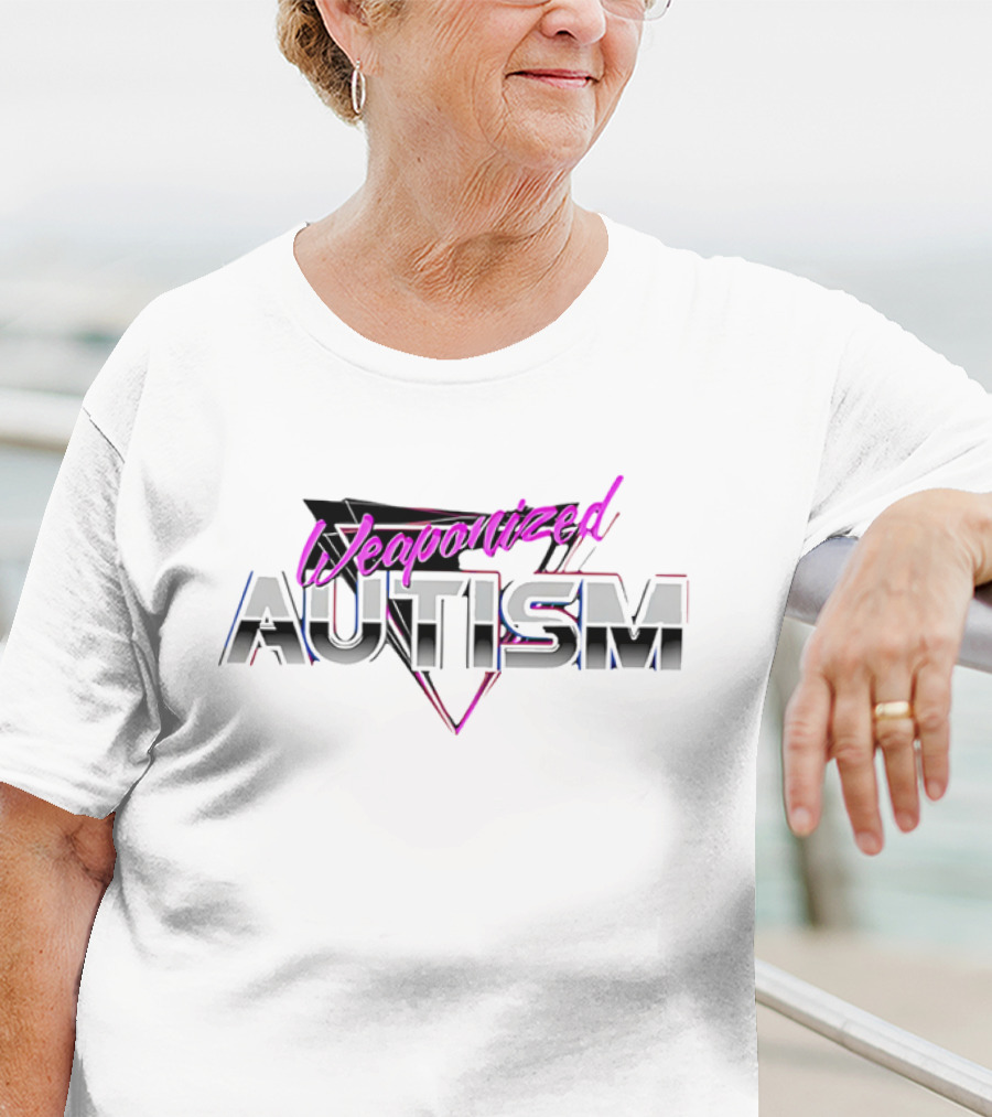 Weaponized Autism Retro 80s Vaporwave Style T-Shirt
