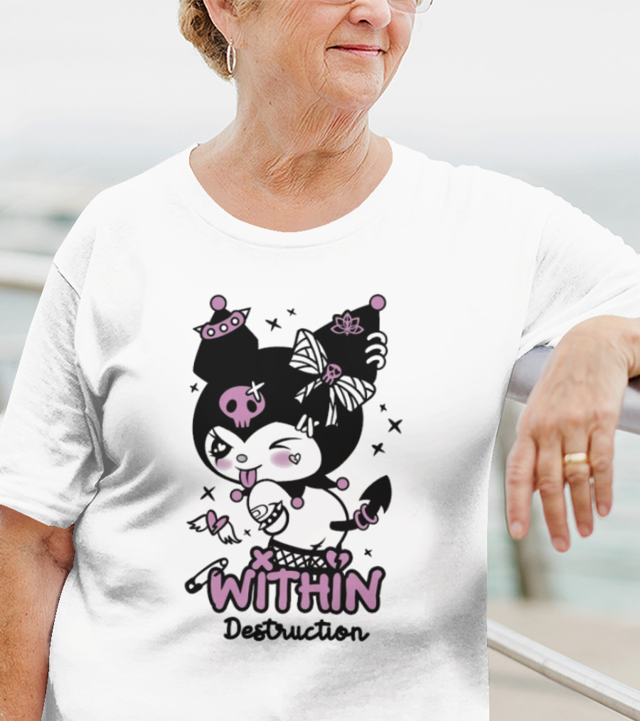 Within Destruction Devil Kitty Kuromi Skull And Bow Elements T-Shirt