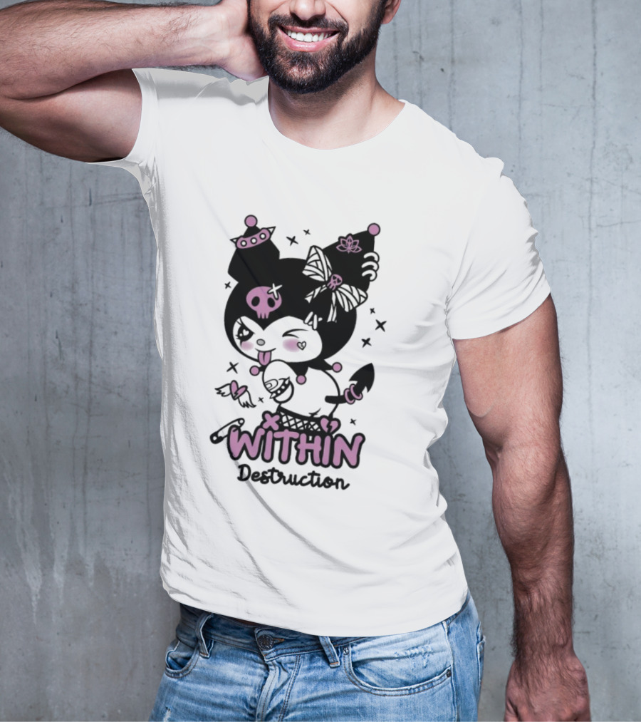 Within Destruction Devil Kitty Kuromi Skull And Bow Elements T-Shirt