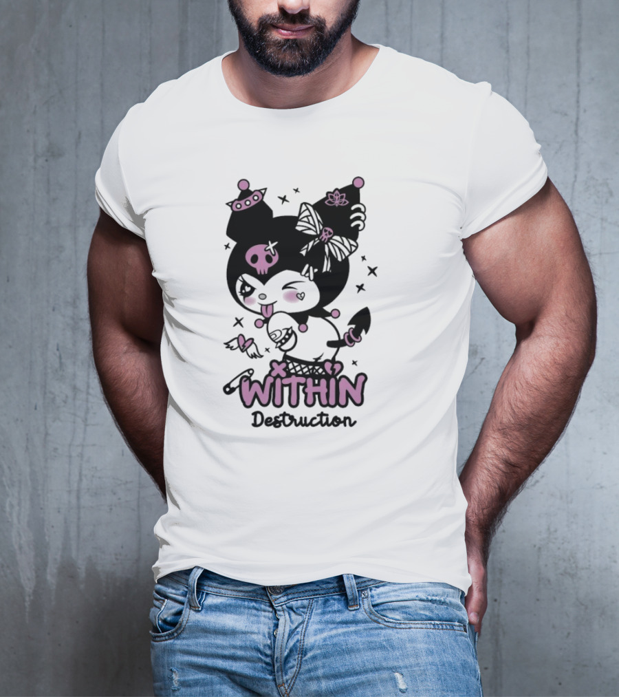 Within Destruction Devil Kitty Kuromi Skull And Bow Elements T-Shirt