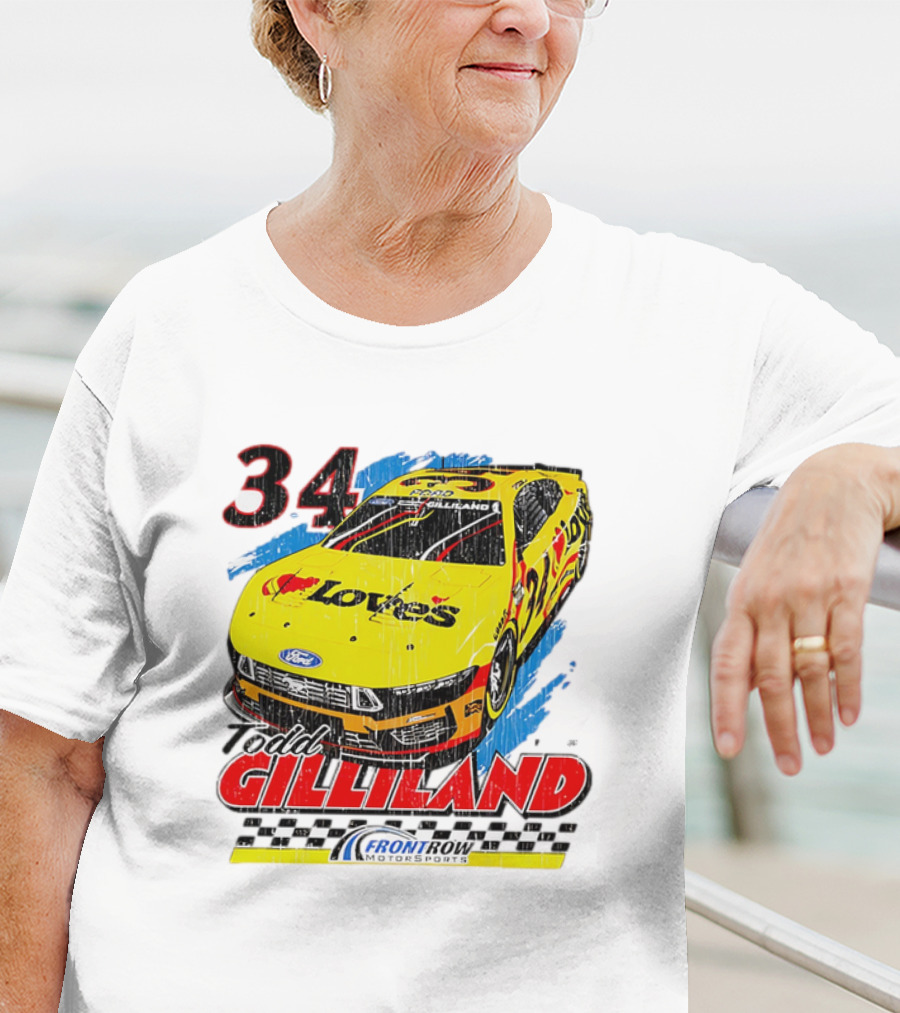 Todd Gilliland No. 34 Loves Ford Front Row Motorsports Racing T-Shirt