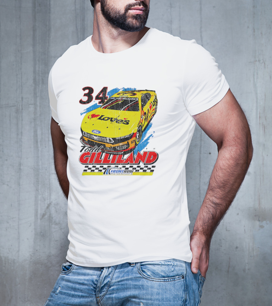 Todd Gilliland No. 34 Loves Ford Front Row Motorsports Racing T-Shirt