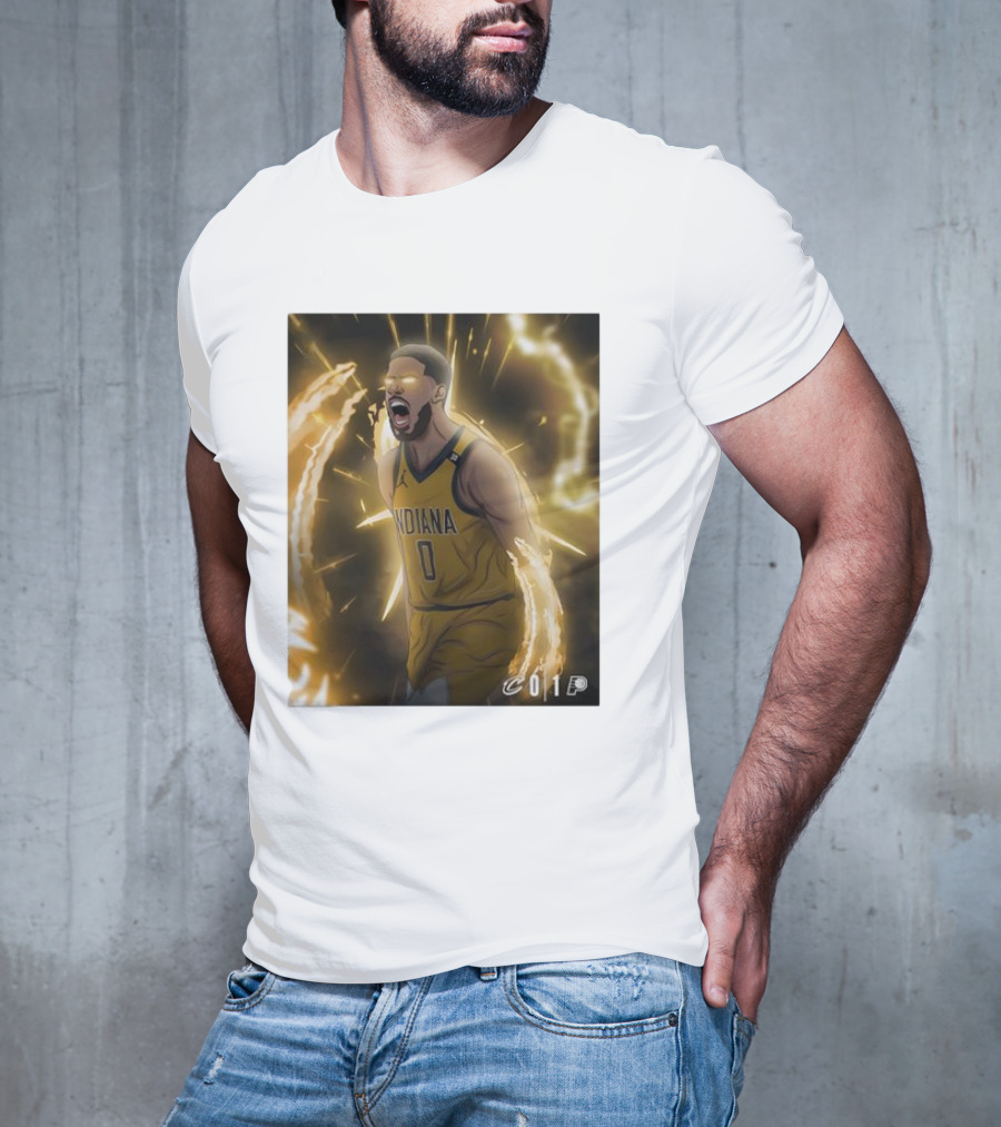 Tyrese Haliburton Indiana Pacers Game 1 Cavaliers Showdown NBA Artwork T-Shirt