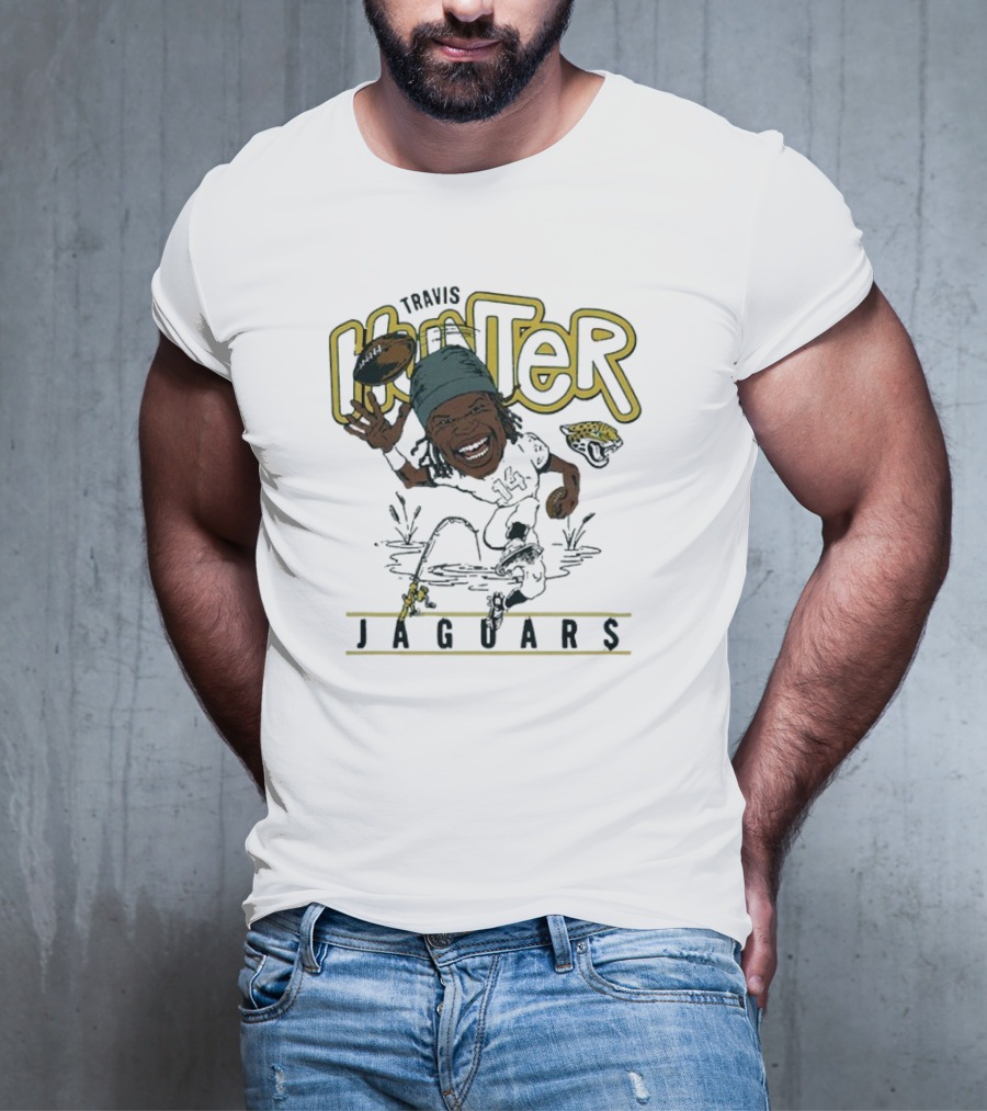Travis Hunter Jacksonville Jaguars Caricature Football Player Illustration T-Shirt