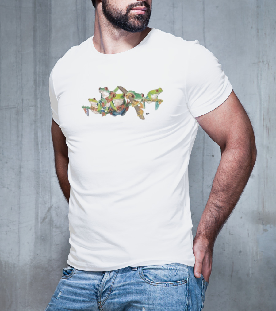 "Tree Frogs Jim Morris Vibrant Tropical Leap" T-Shirt