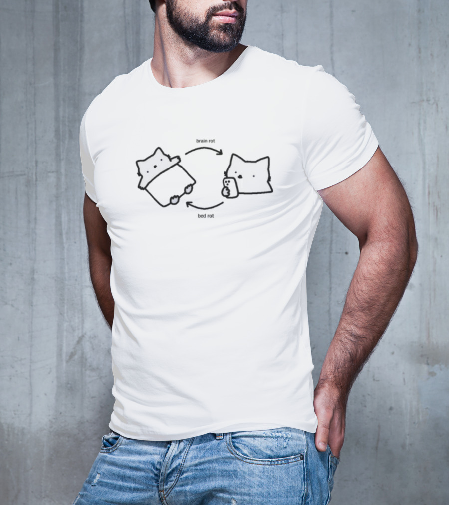 Sleepy Sillynubcat Brain Rot Bed Rot Pillow Rotation T-Shirt