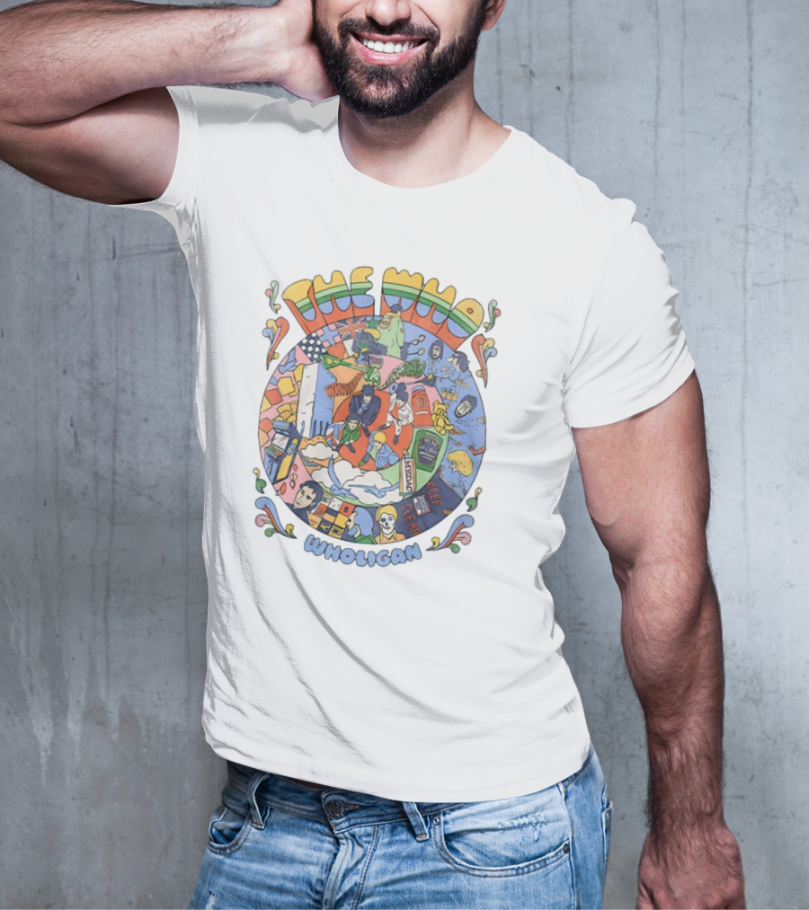 The Who Wholigan Retro Pop Art Psychedelic Collage T-Shirt