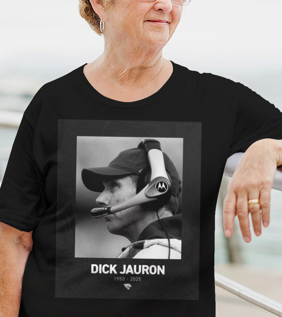 Dick Jauron 1950-2025 Memorial Jacksonville Jaguars Tribute T-Shirt