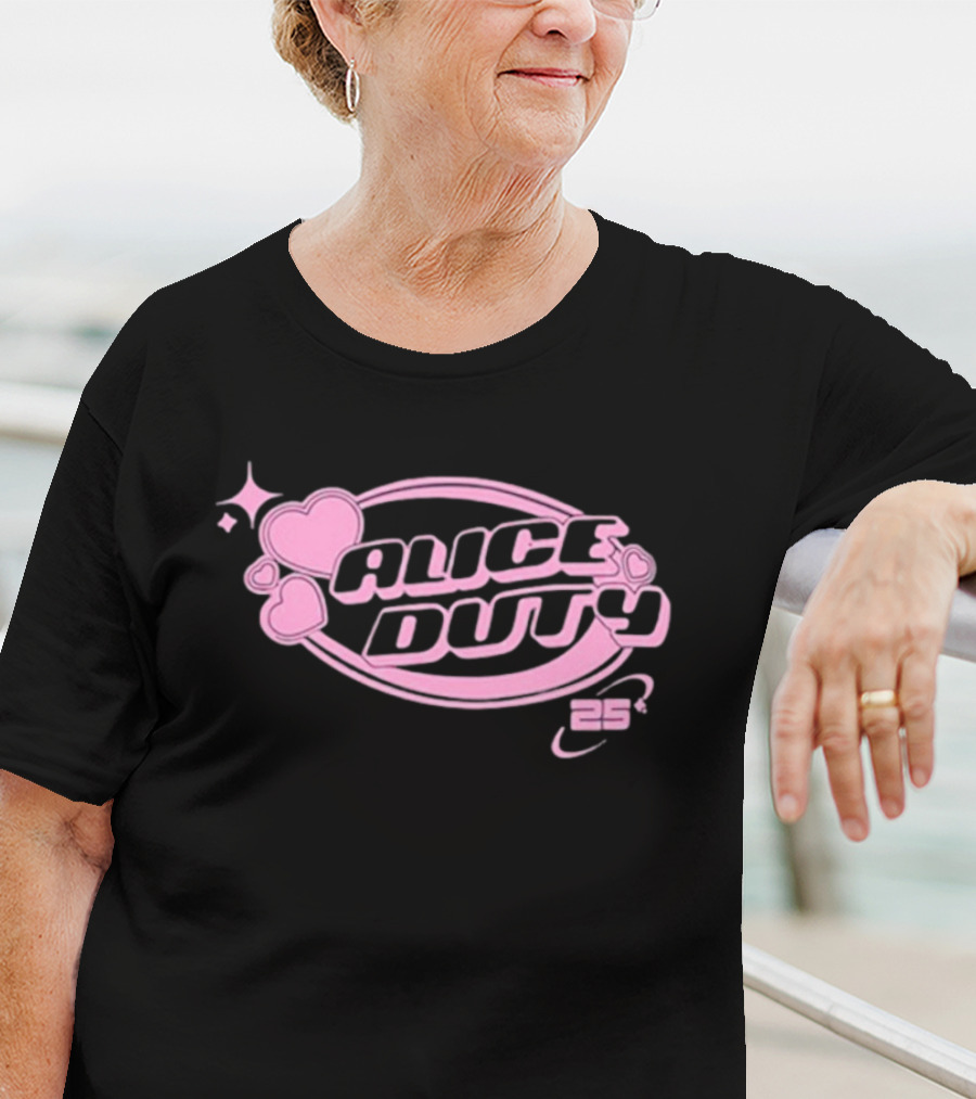 Alice Duty 25 Hearts And Stars Pink Emblem T-Shirt