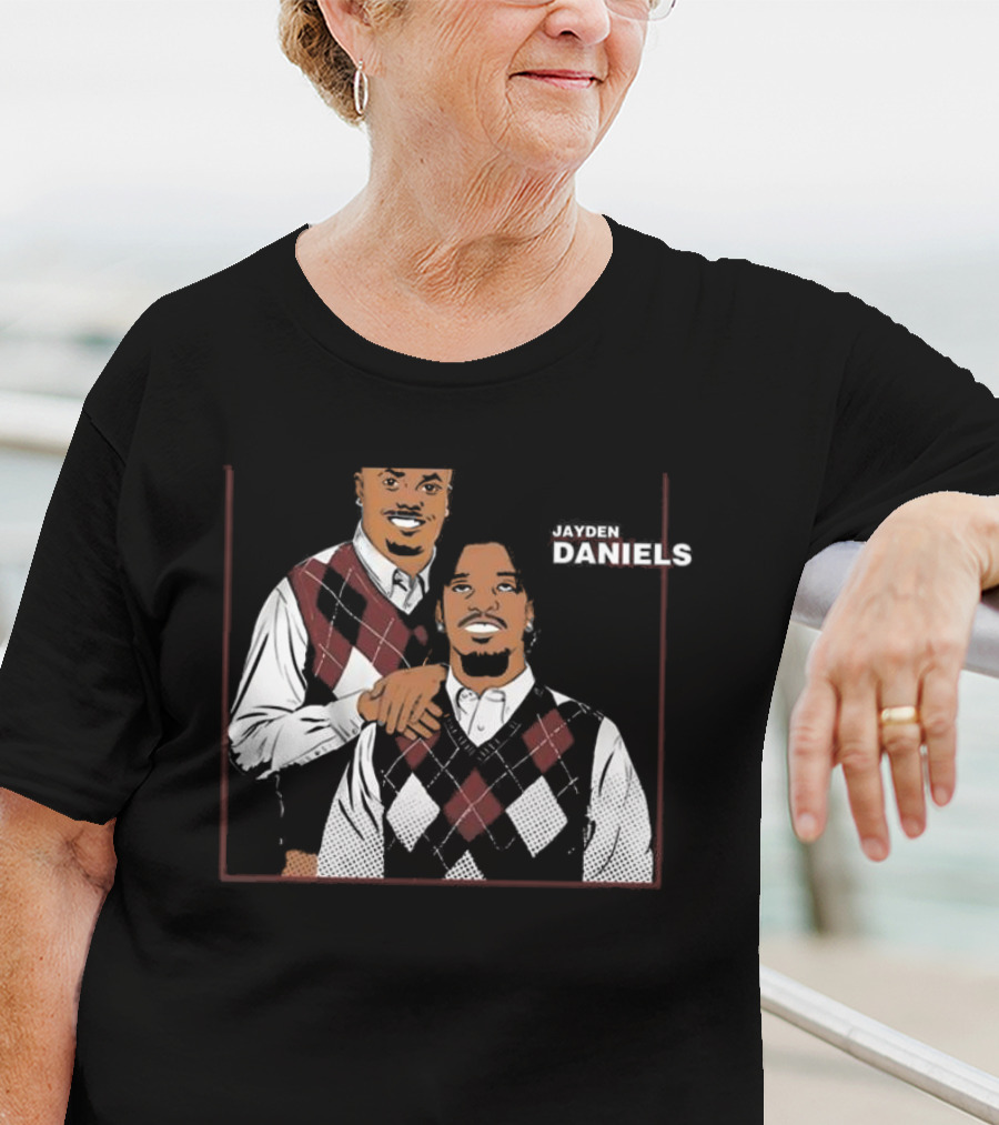 Jayden Daniels Terry Mclaurin Argyle Sweater Parody T-Shirt