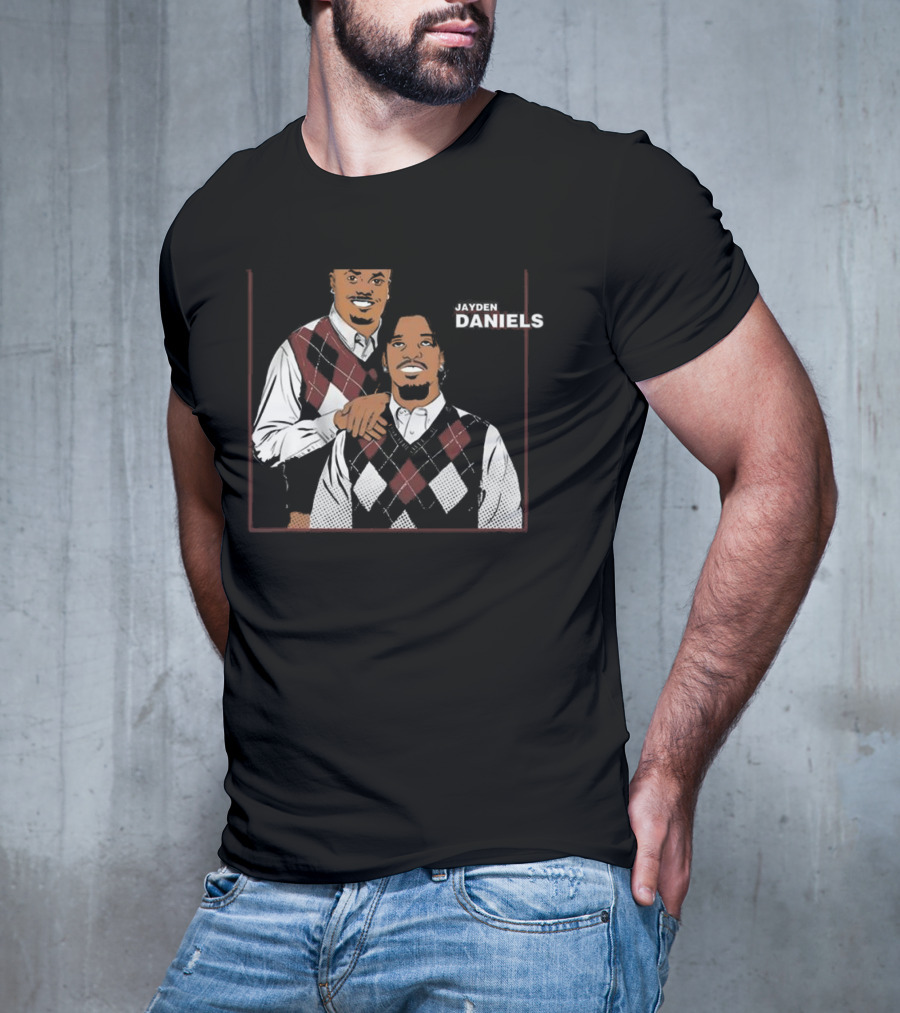 Jayden Daniels Terry Mclaurin Argyle Sweater Parody T-Shirt