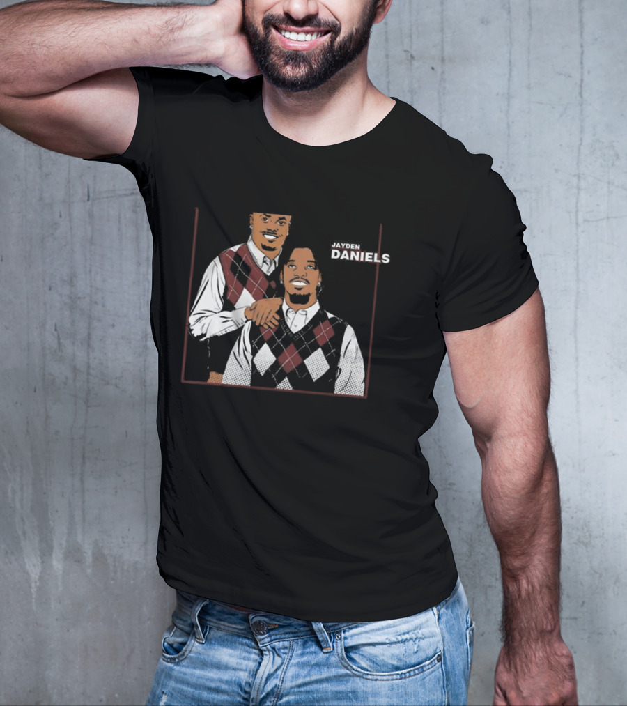Jayden Daniels Terry Mclaurin Argyle Sweater Parody T-Shirt