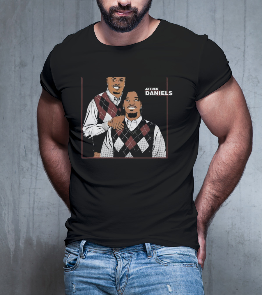 Jayden Daniels Terry Mclaurin Argyle Sweater Parody T-Shirt