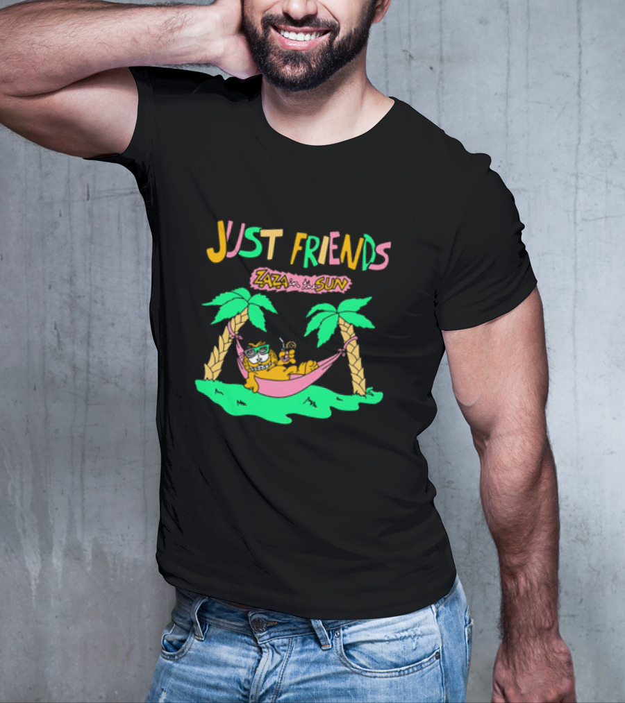Just Friends Zaza In The Sun Relaxing In Hammock Under Palms T-Shirt