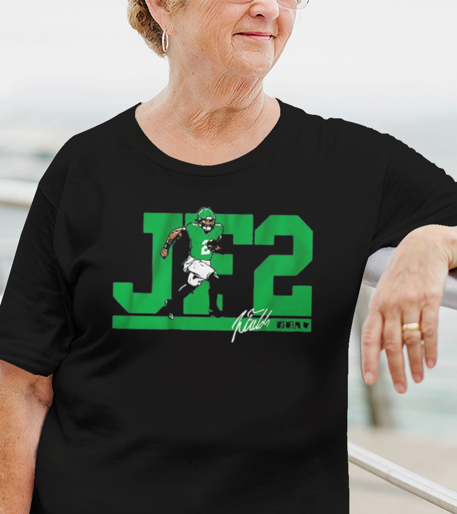 JF2 Justin Fields Green Running Back Number 2 Signature T-Shirt