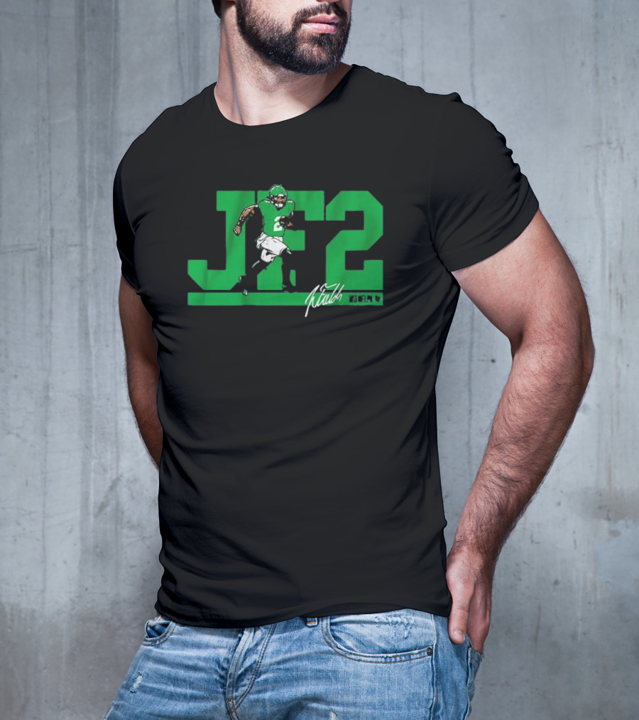 JF2 Justin Fields Green Running Back Number 2 Signature T-Shirt