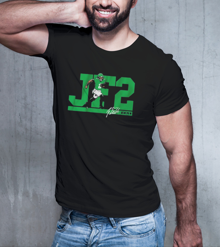 JF2 Justin Fields Green Running Back Number 2 Signature T-Shirt