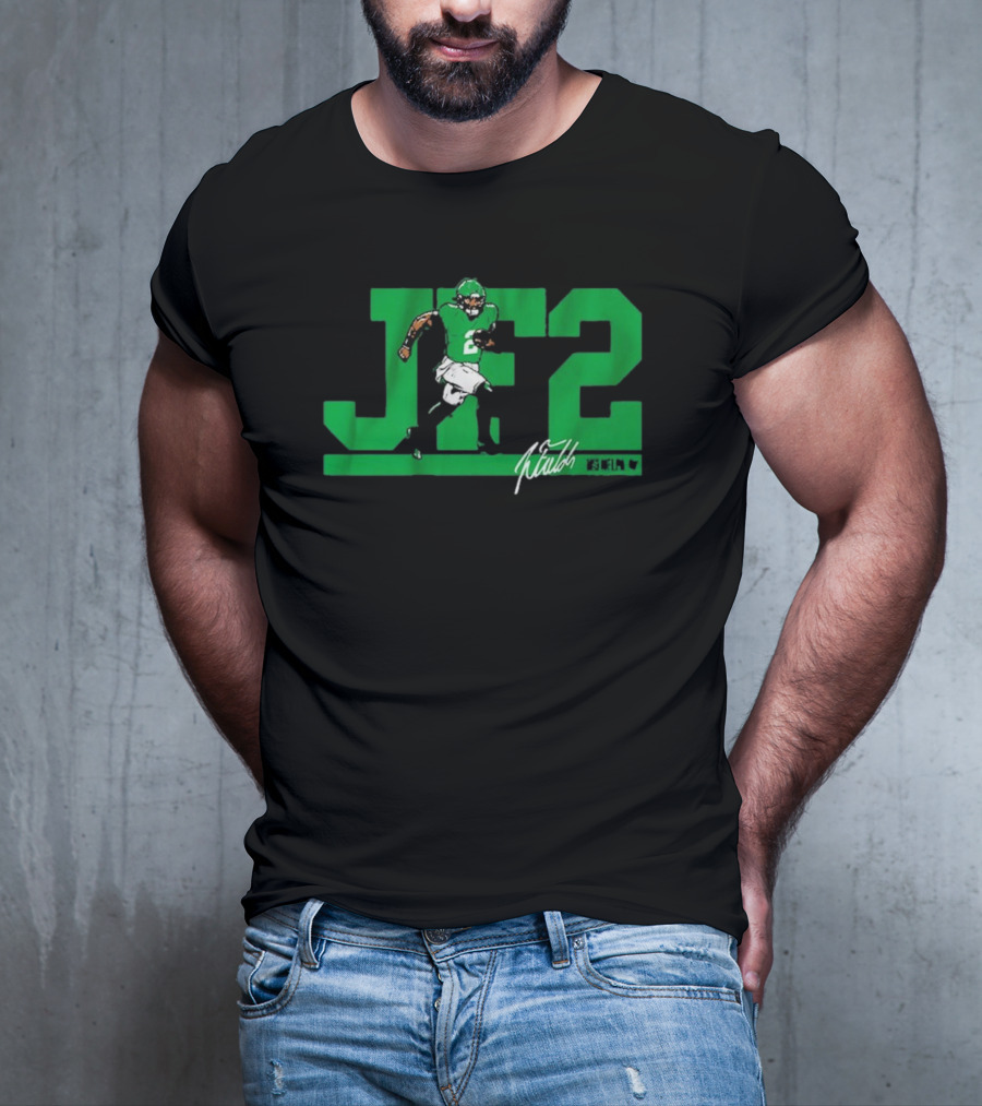 JF2 Justin Fields Green Running Back Number 2 Signature T-Shirt