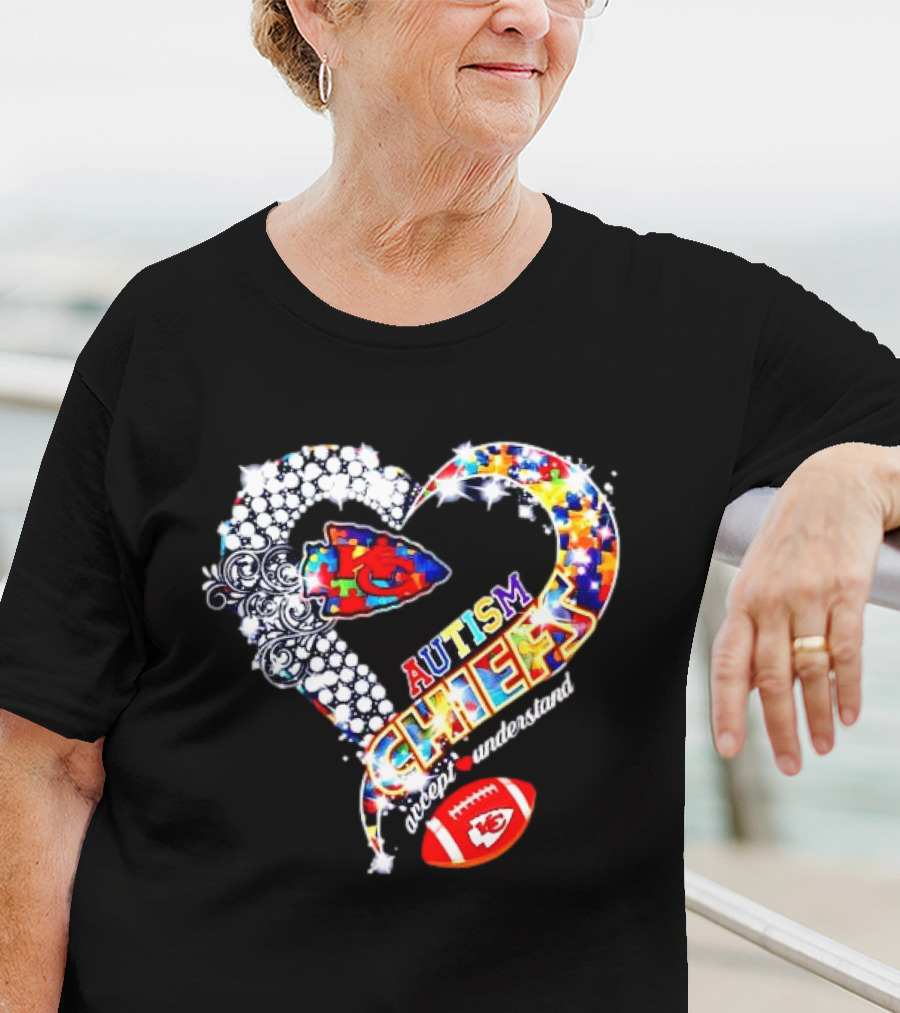 Kansas City Chiefs Autism Heart Accept Understand Love T-Shirt