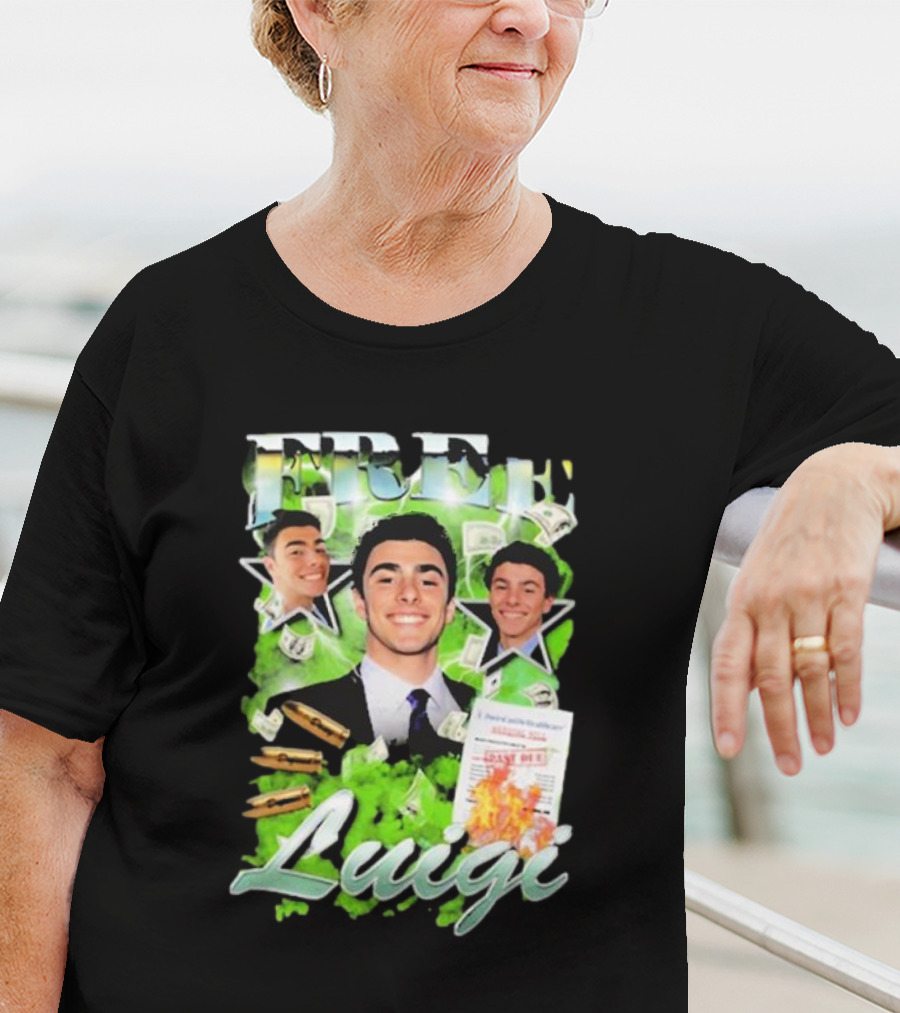 Free Luigi Keiajah Concert Green Money Stars T-Shirt