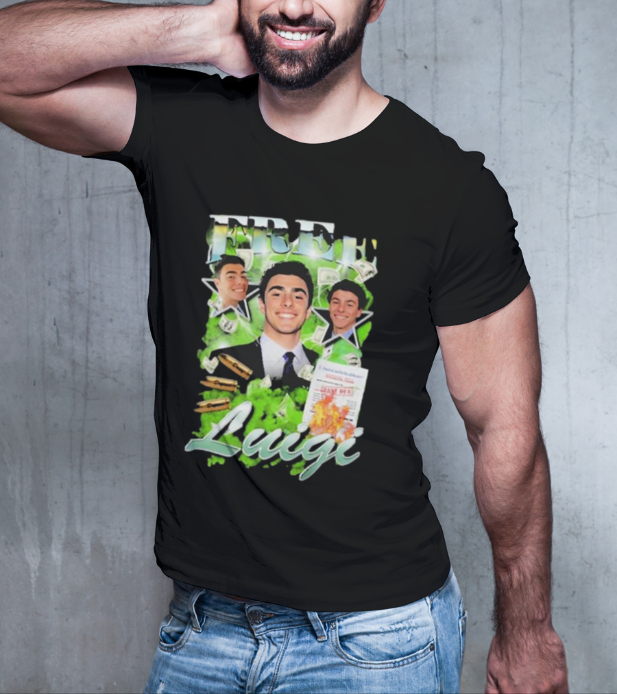 Free Luigi Keiajah Concert Green Money Stars T-Shirt