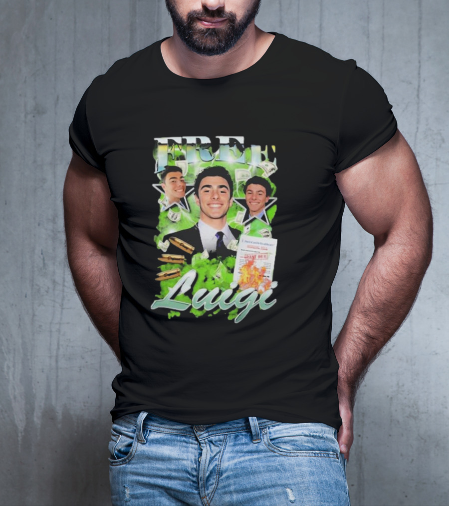 Free Luigi Keiajah Concert Green Money Stars T-Shirt