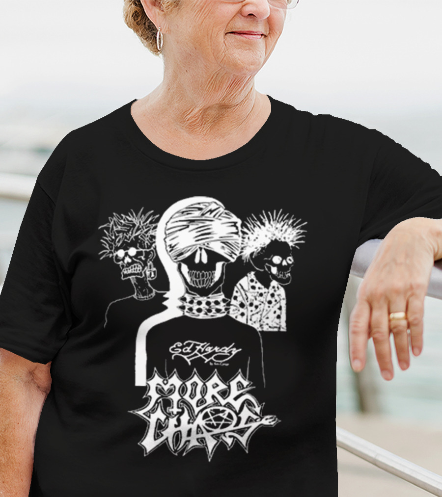 Ken Carson Ed Hardy More Chaos Friends Skulls Retro Punk Style T-Shirt