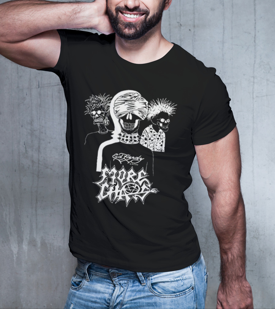 Ken Carson Ed Hardy More Chaos Friends Skulls Retro Punk Style T-Shirt