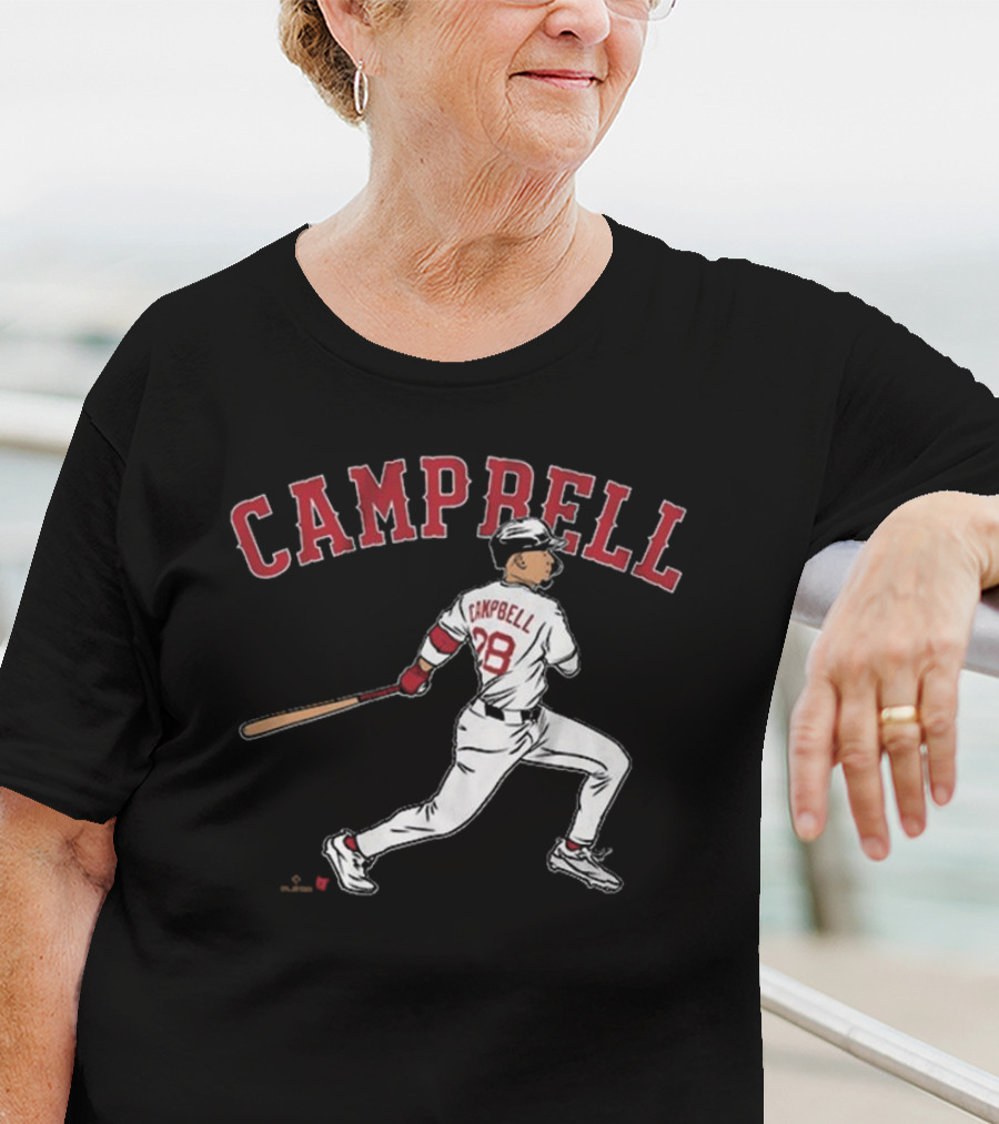 CAMPBELL 28 Baseball Player Swing Illustration T-Shirt