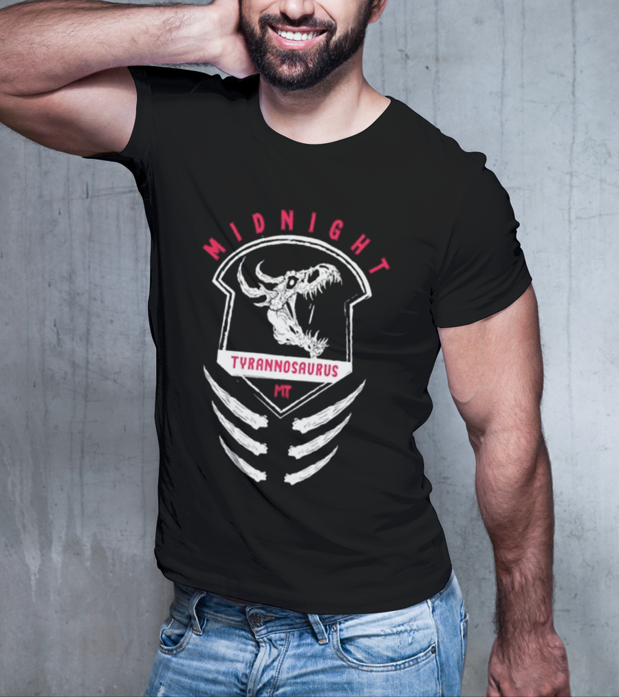 Midnight Tyrannosaurus MR Ribcage Design T-Shirt