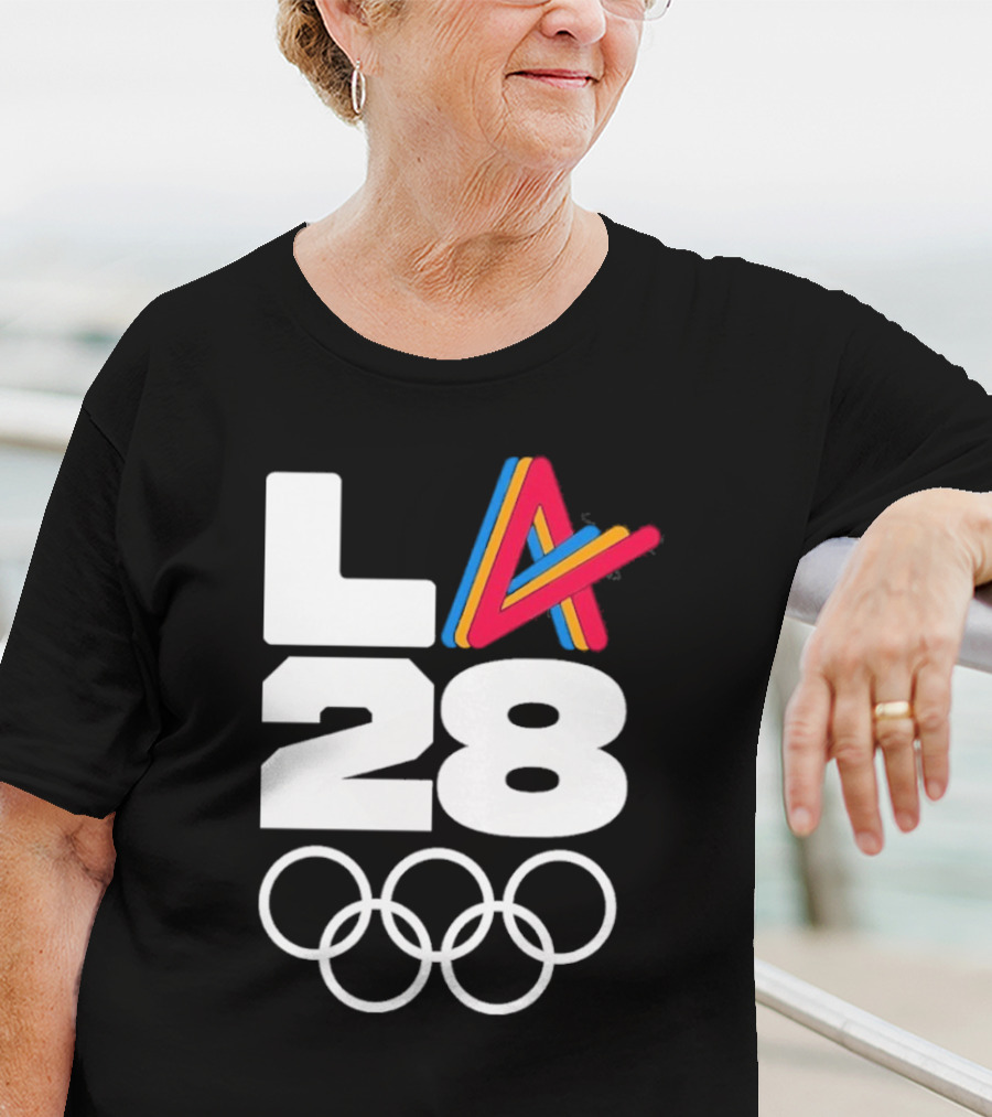 LA 2028 Olympics Multicolor Logo With Rings T-Shirt