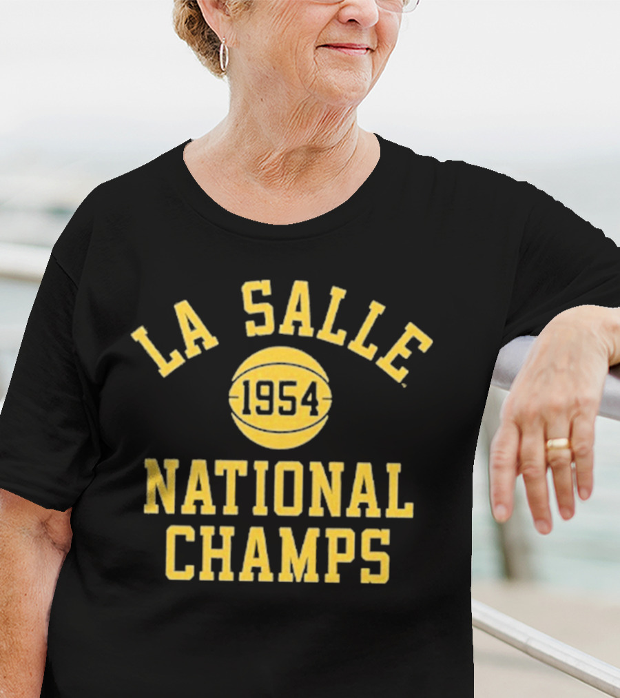 La Salle 1954 Basketball National Champs Retro Sports Arch Text Design T-Shirt