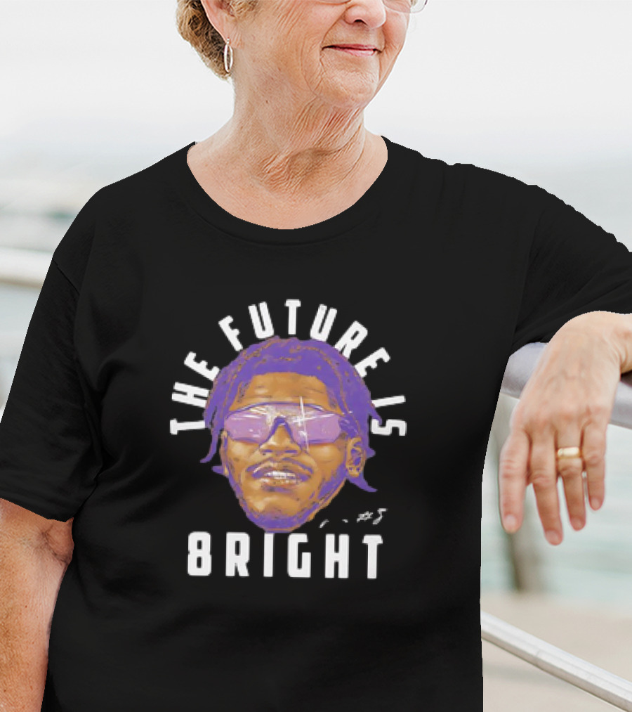 Lamar Jackson Baltimore Ravens NFL Football The Future Is Bright Vintage Sunglasses Signature T-Shirt