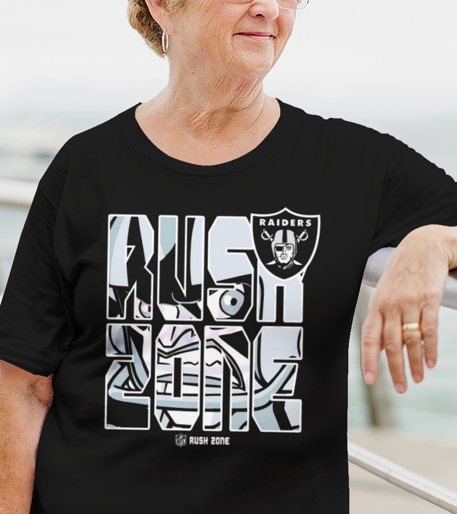 Las Vegas Raiders NFL Rush Zone Cartoon Raiders Shield T-Shirt