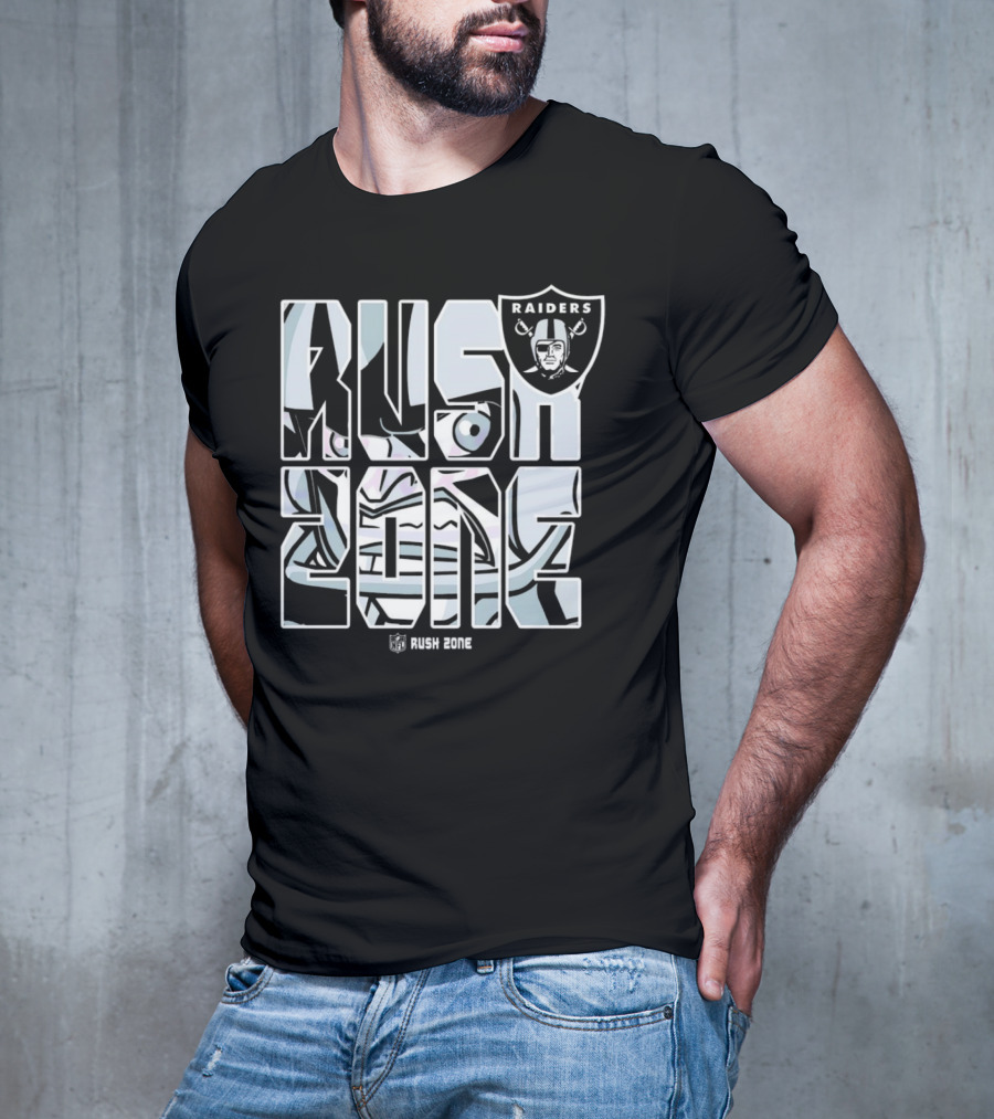 Las Vegas Raiders NFL Rush Zone Cartoon Raiders Shield T-Shirt