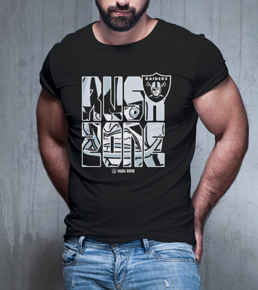 Las Vegas Raiders NFL Rush Zone Cartoon Raiders Shield T-Shirt