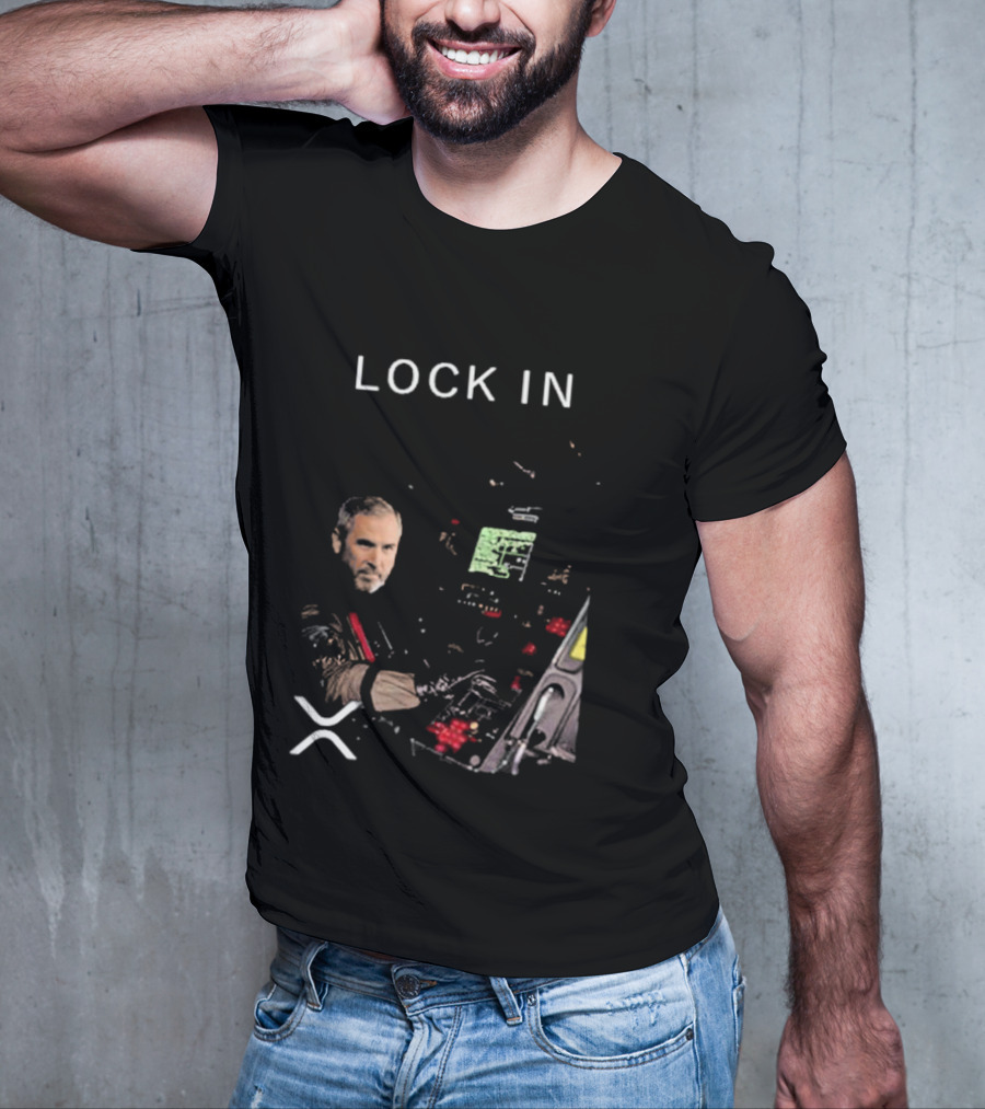Lock In Brad Garlinghouse XRP Crypto Control Panel T-Shirt