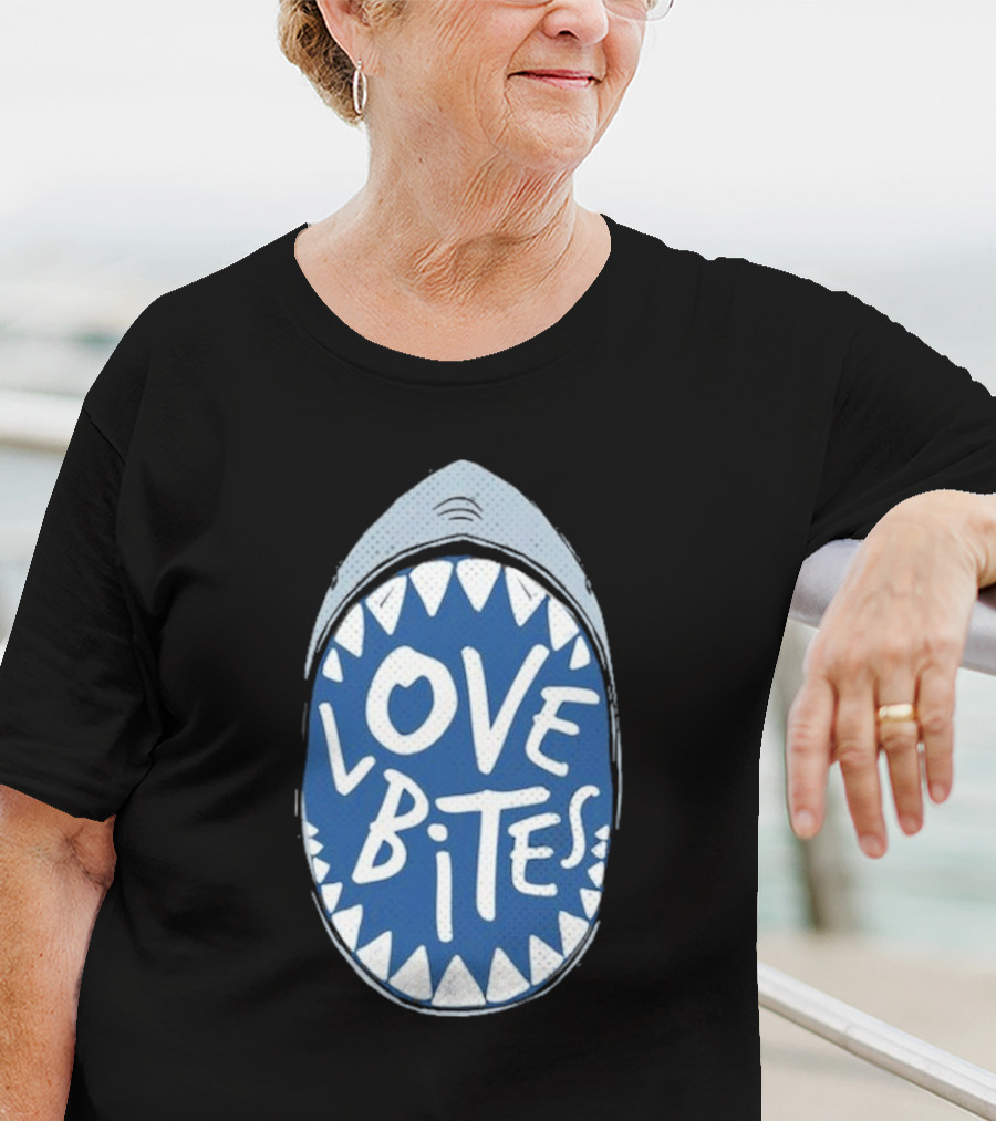 Love Bites Shark Mouth Teeth Graphic T-Shirt