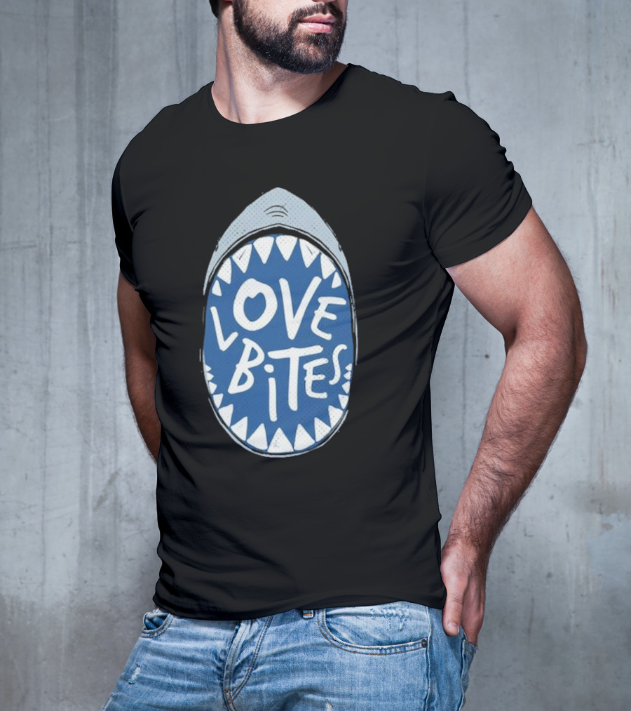 Love Bites Shark Mouth Teeth Graphic T-Shirt