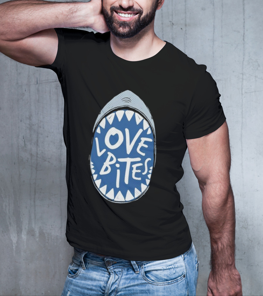 Love Bites Shark Mouth Teeth Graphic T-Shirt