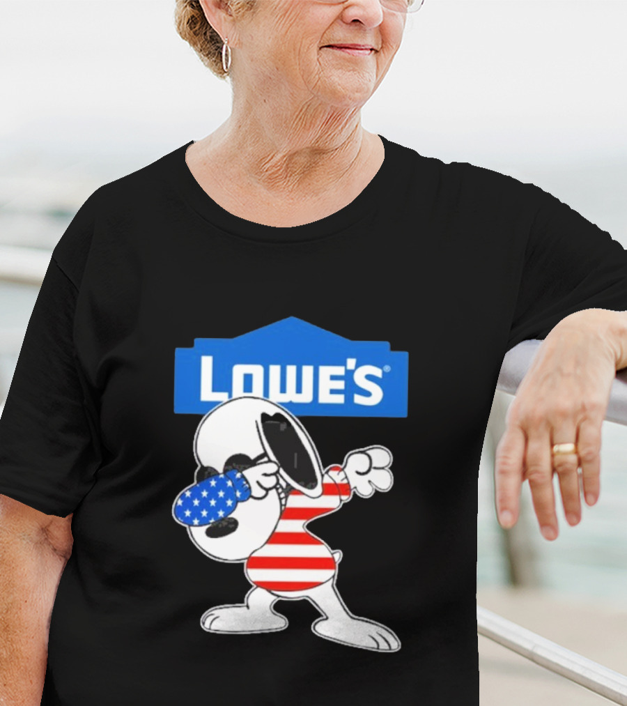 Lowe's Snoopy Dabbing American Flag Outfit T-Shirt